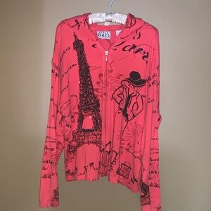 KEREN hart Vibrant Red Parisian Bomber Jacket